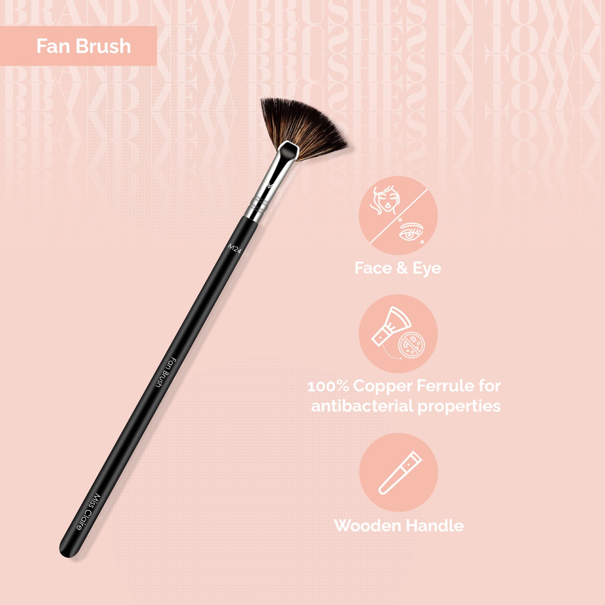 Miss Claire M24 - Fan Brush - Chrome | Grocsy