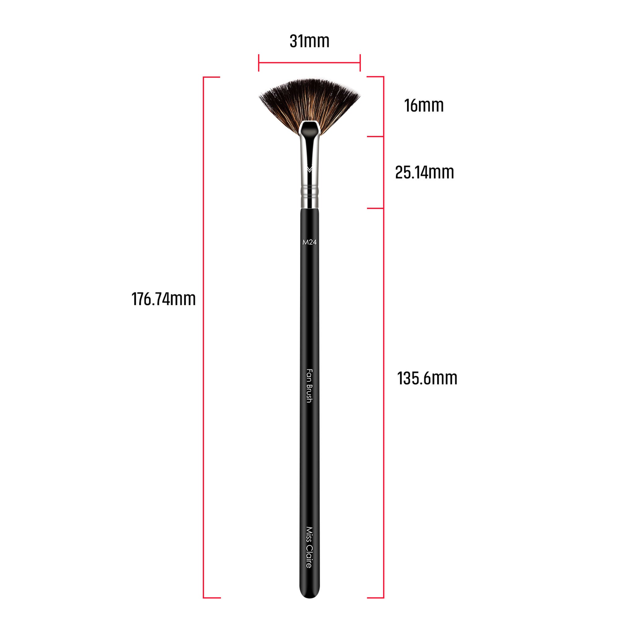 Miss Claire M24 - Fan Brush - Chrome | Grocsy