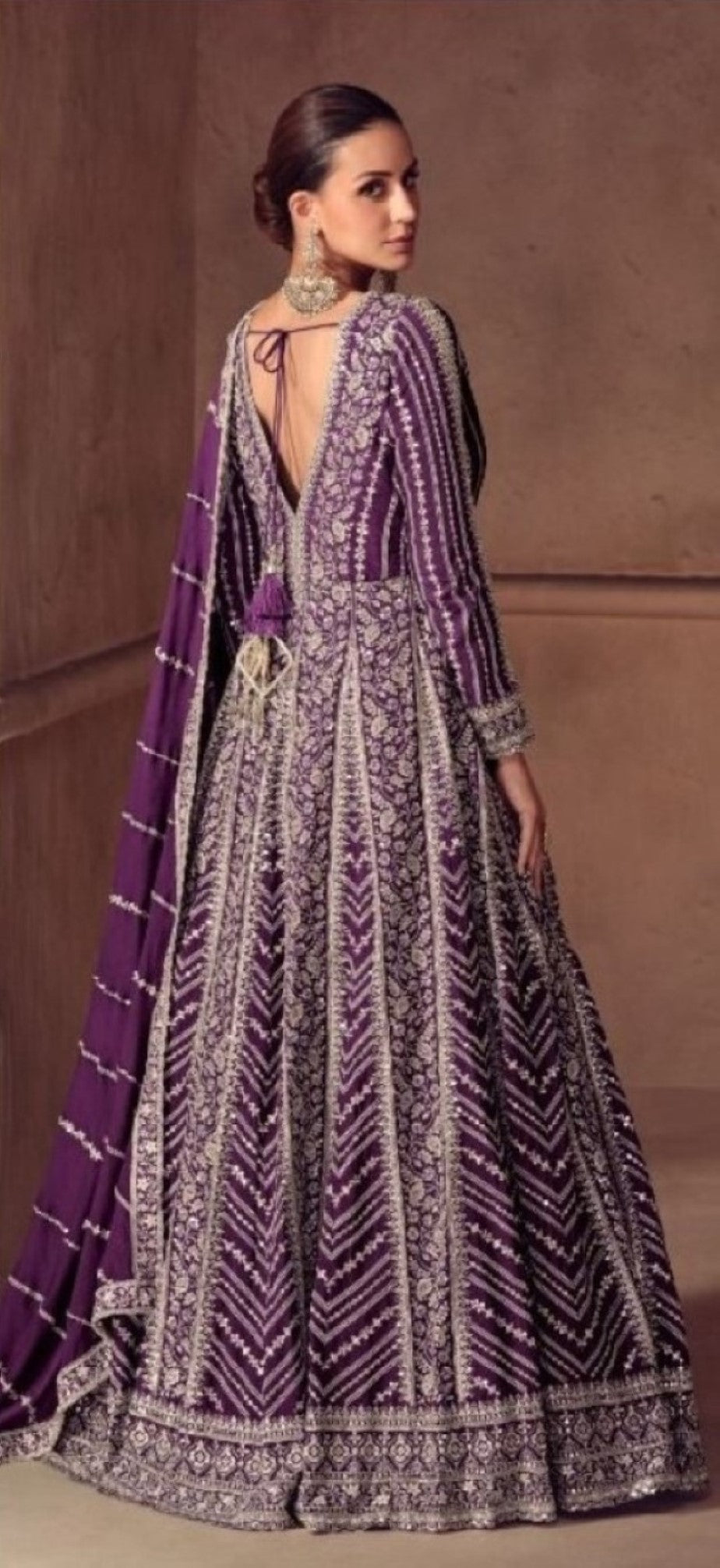 Anaita Red Chinon Stitched Anarkali Suits With Embroidery & Sequence Work | Grocsy