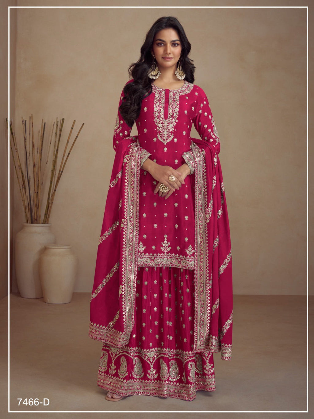 Anaita Red Heavy Vichitra Silk Suit With Sequence & Multi Work | Grocsy