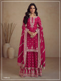 Anaita Red Heavy Vichitra Silk Suit With Sequence & Multi Work | Grocsy