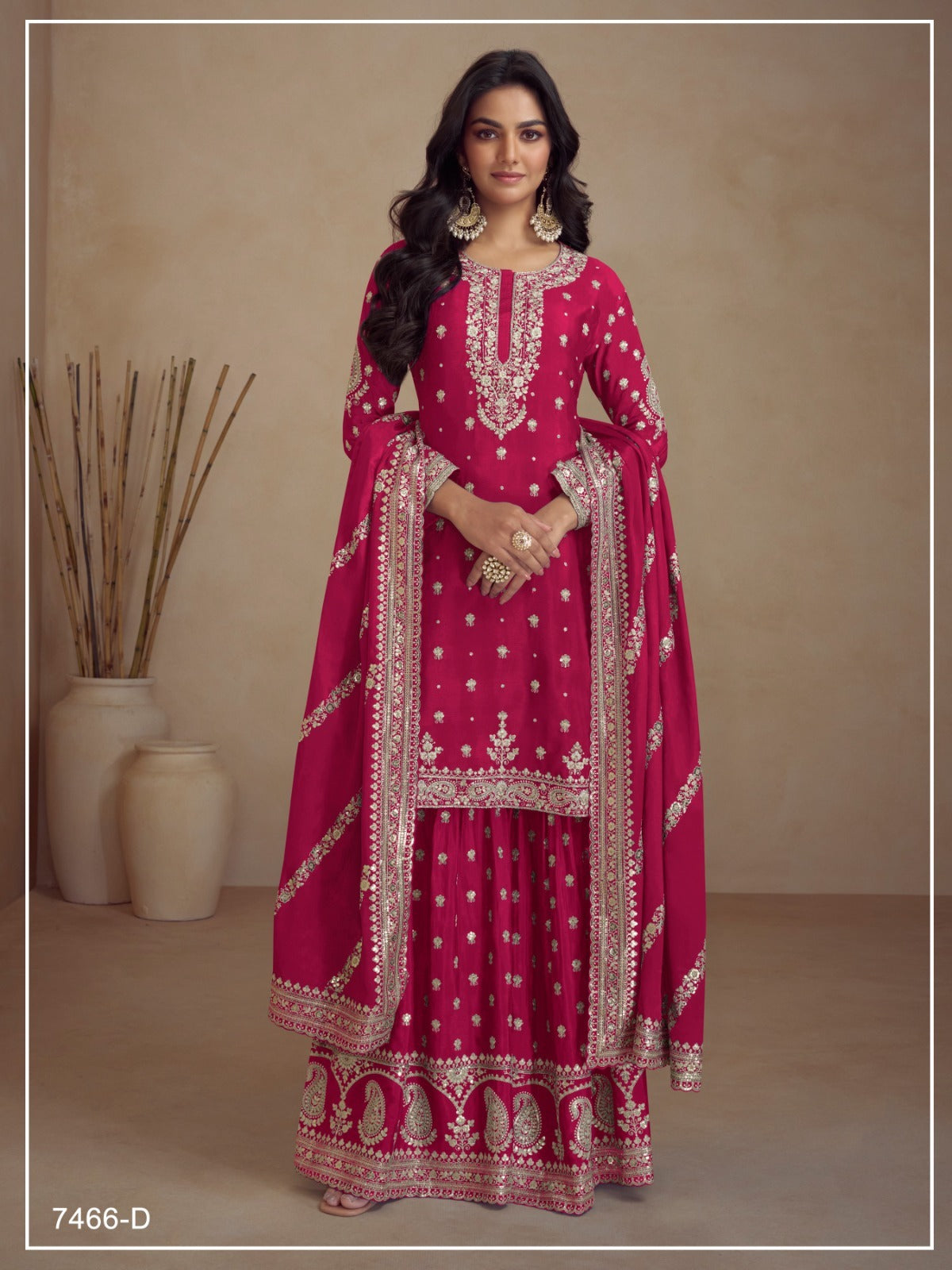 Anaita Red Heavy Vichitra Silk Suit With Sequence & Multi Work | Grocsy