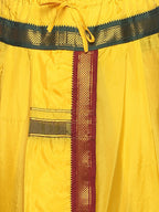 Sethukrishna Men Yellow & Red Readymade Dhoti | Grocsy