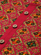 Sangria Women Pink & Green Pure Cotton Bandhani Printed Kurta | Grocsy