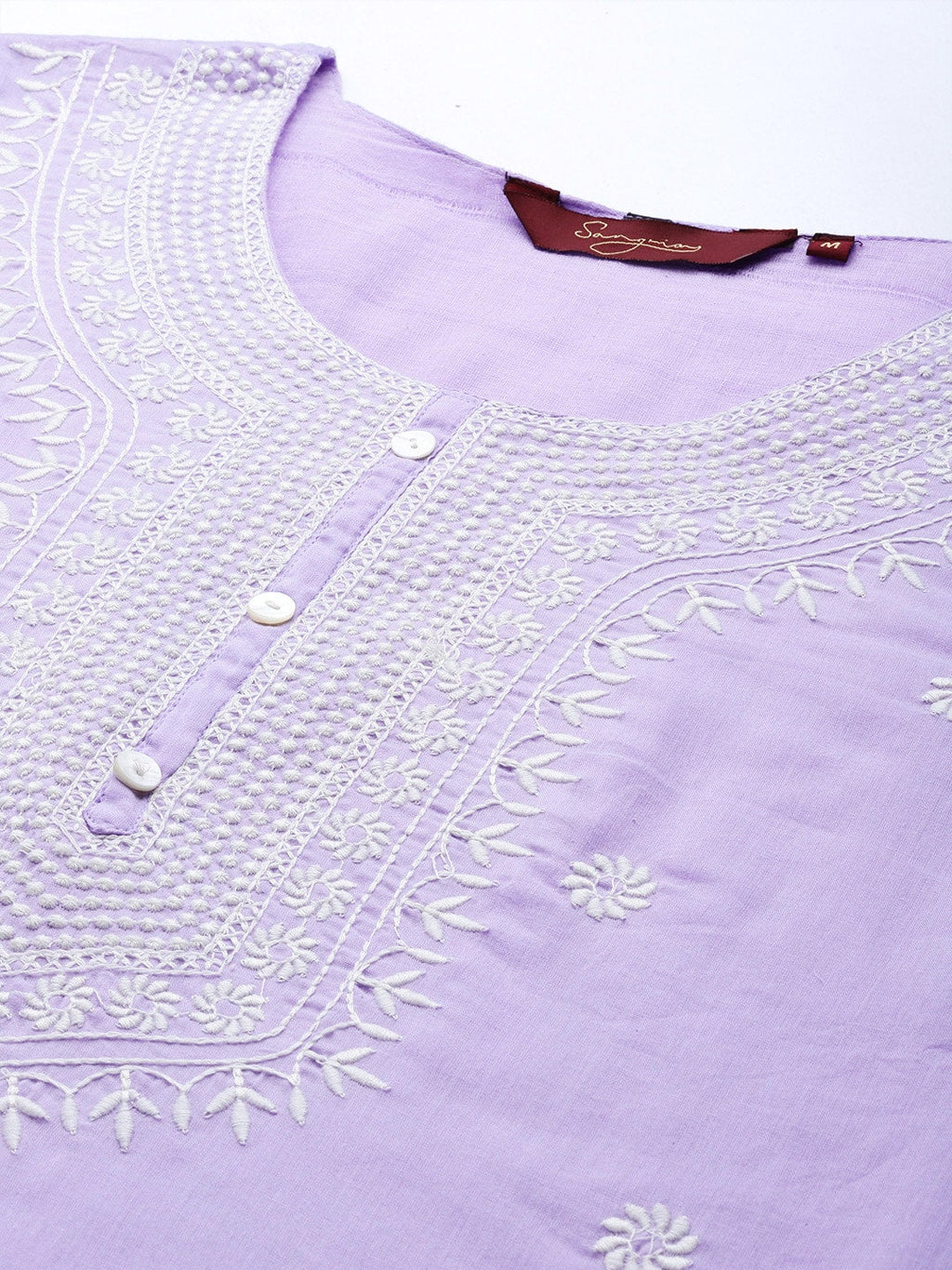 Sangria Women Floral Embroidered Pure Cotton Kurta with Trousers & With Dupatta | Grocsy
