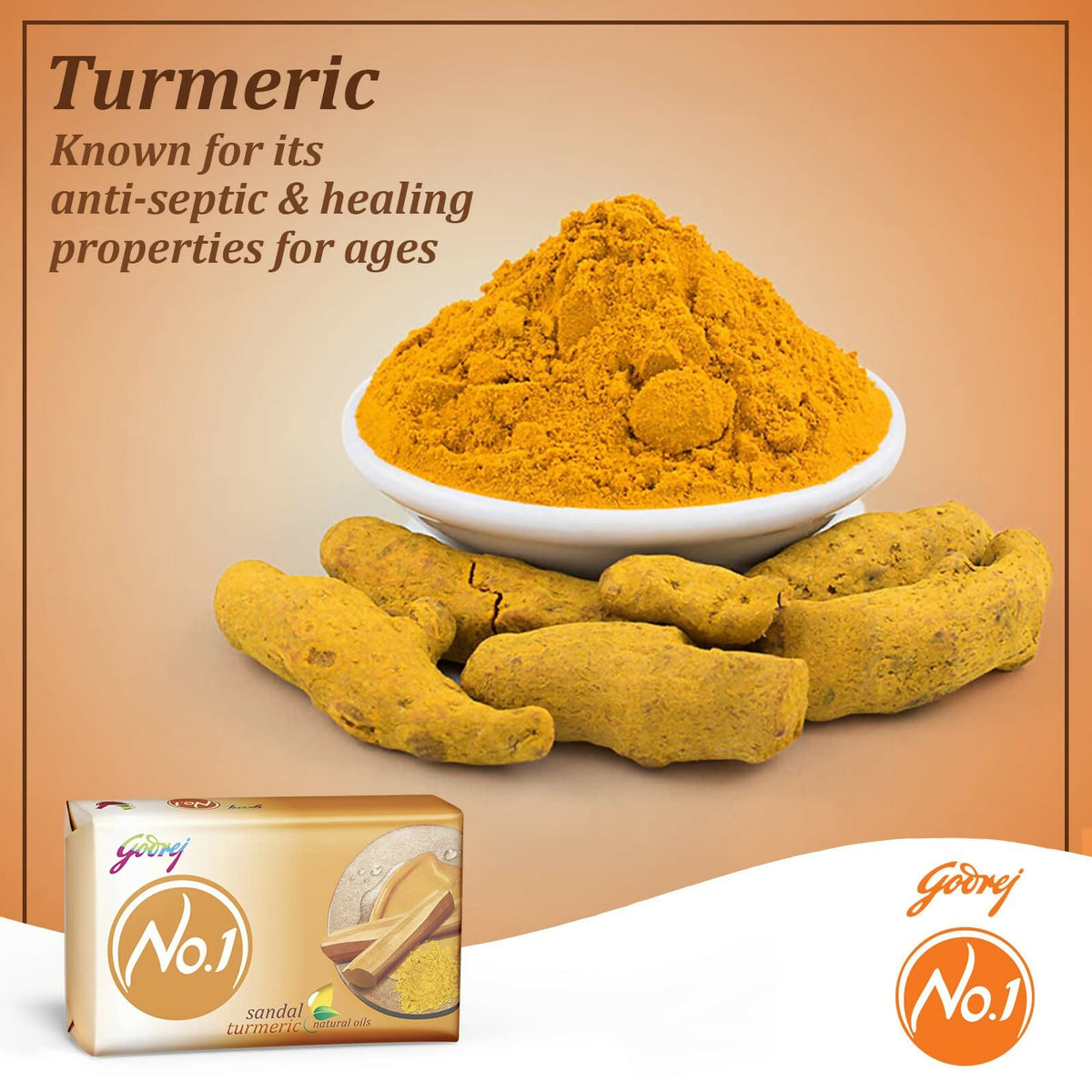 Godrej No.1 Sandal and Turmeric Soap Long-Lasting Fragrance | Grocsy