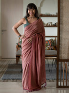 Suta Rose Solid Cotton Blend Saree | Grocsy