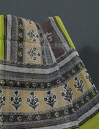 Shades of Grey With Block Print Munga Cotton Saree By Gayathri Reddy Designer Studio | Grocsy