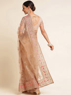 kasee Floral Embroidered Net Saree | Grocsy