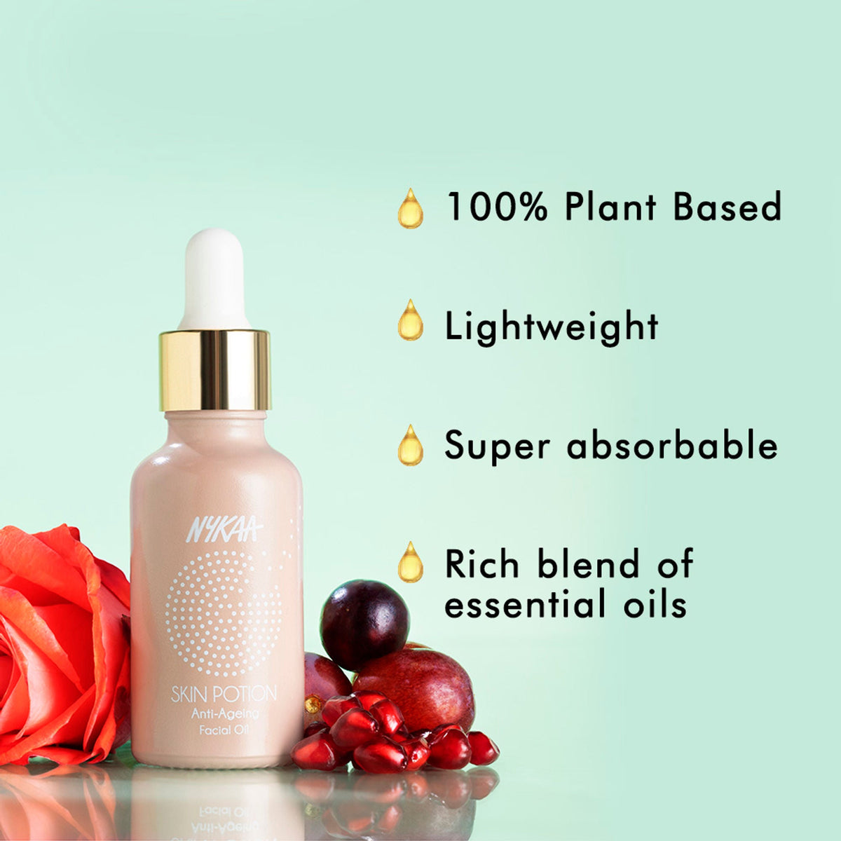 Nykaa Naturals Anti-Ageing Serum with Pomegranate & Marula Oil for Nourished skin and Collagen Boost | Grocsy