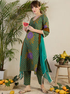 Indo Era Women Floral Printed Regular Beads and Stones Kurta with Trousers & With Dupatta | Grocsy