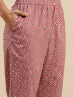 Sangria Ethnic Motif-Printed Sequinned Pure-Cotton Straight Kurta With Trouser & Dupatta | Grocsy