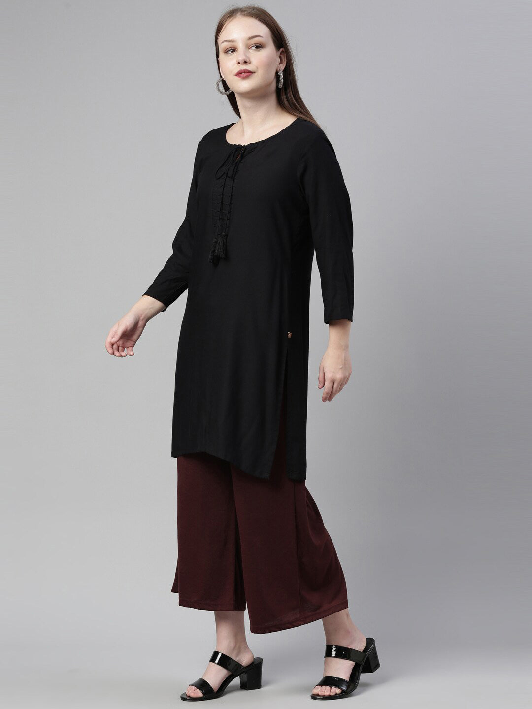 Souchii Women Brown Knitted Palazzos | Grocsy