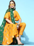 Sangria Ethnic Motifs Polyester Kurta Sets | Grocsy
