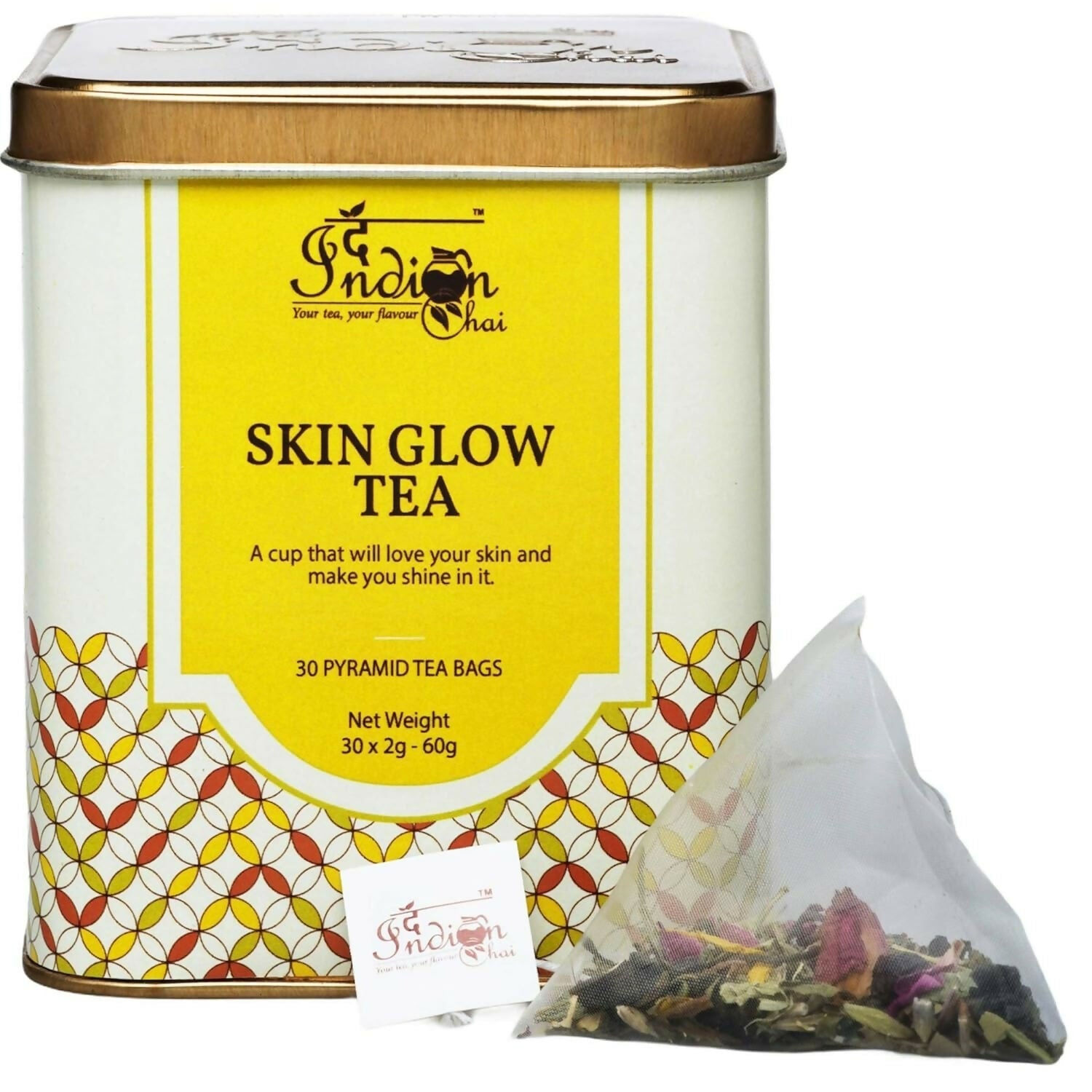 The Indian Chai – Skin Glow Tea 30 Pyramid Tea Bags | Grocsy