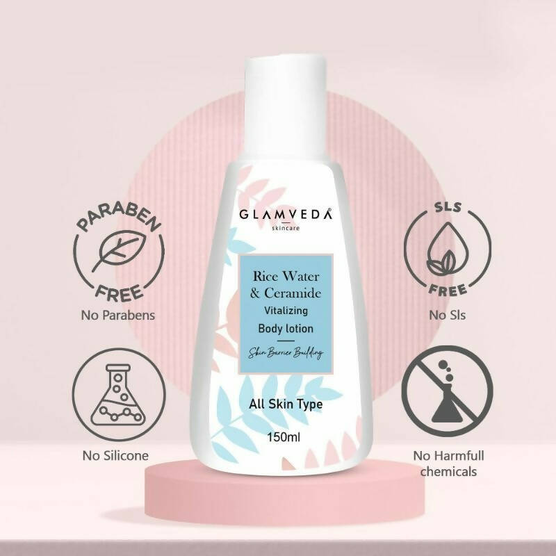 Glamveda Korean Rice Water & Ceramide Vitalizing Body Lotion | Grocsy