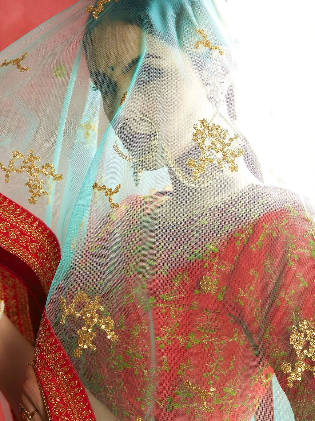 Tulsi Art Rose Pink Floral Print Banglori Silk Bridal Lehenga With Pink Choli And Turquoise Dupatta | Grocsy