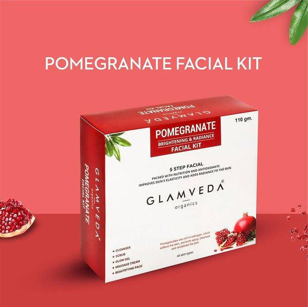 Glamveda Pomegranate Fruit Facial Kit For Brightening & Radiance | Grocsy