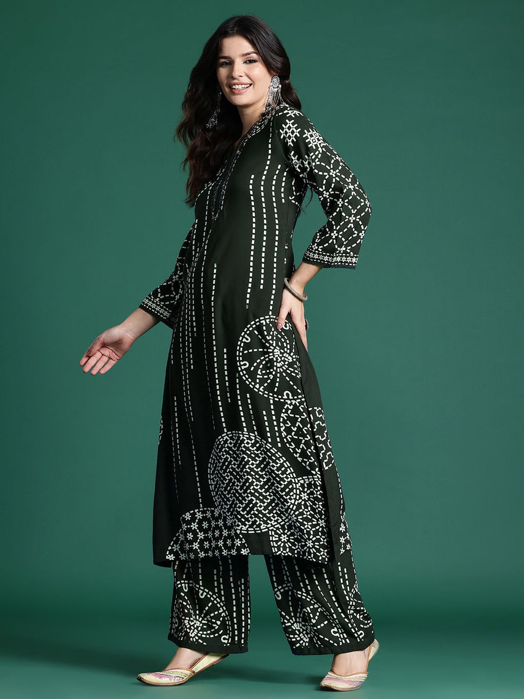 Indo Era Printed Beads & Stones Kurta with Trousers | Grocsy