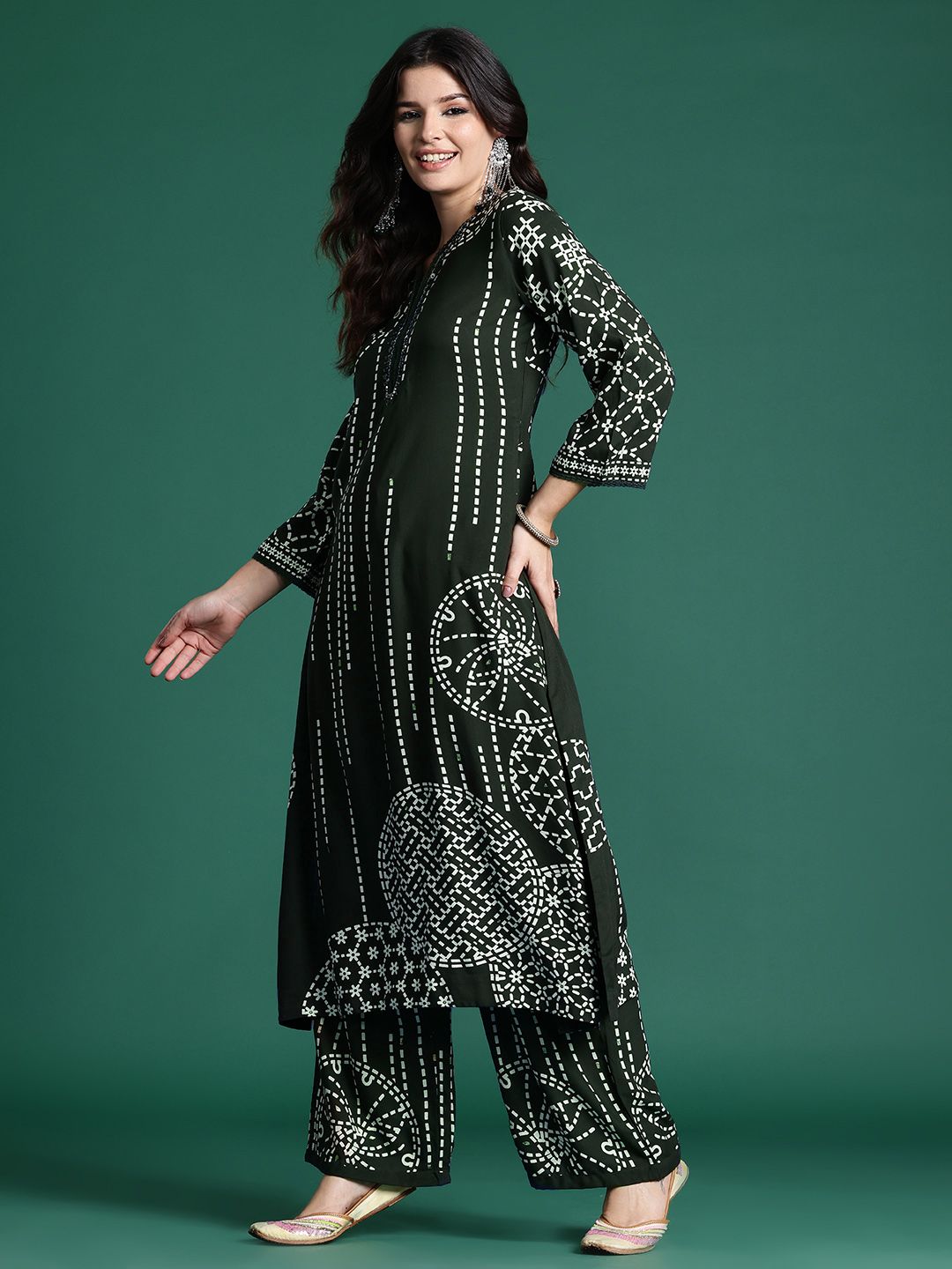 Indo Era Printed Beads & Stones Kurta with Trousers | Grocsy