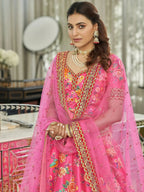 Tulsi Art Marvelous Deep Pink Floral Printed Art Silk Lehenga Choli With Dupatta | Grocsy