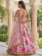 Tulsi Art Captivating Light Pink Floral Printed Silk Festival Wear Lehenga Choli | Grocsy