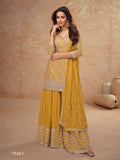 Anaita Yellow Chinon Sequence Embroidered Readymade Salwar Suit | Grocsy