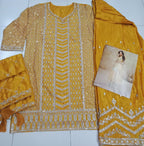 Anaita Yellow Chinon Sequence Embroidered Readymade Salwar Suit | Grocsy