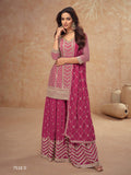 Anaita Pink Chiffon Sequins Embroidered Readymade Salwar Suit | Grocsy