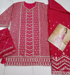 Anaita Pink Chiffon Sequins Embroidered Readymade Salwar Suit | Grocsy