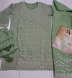 Anaita Light Green Chinon Sequence Embroidered Readymade Salwar Suit | Grocsy