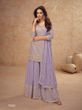 Anaita Light Lavender Chinon Sequence Embroidered Readymade Salwar Suit | Grocsy