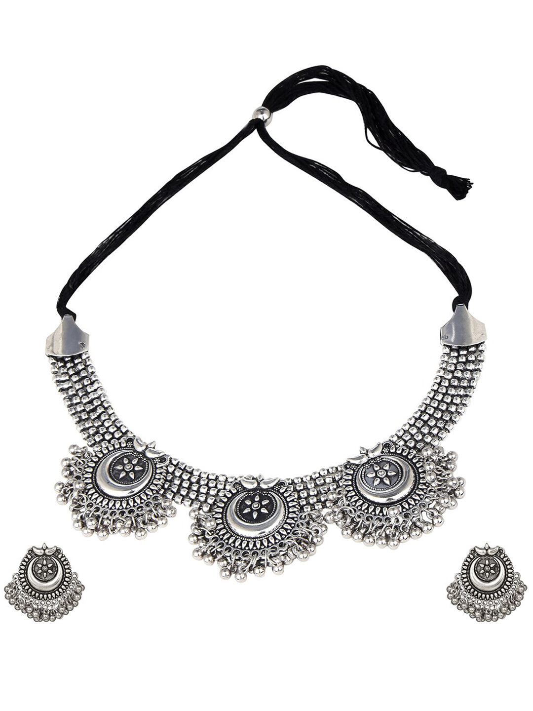 Cardinal Silver Oxidized Jewellery Set | Grocsy