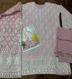 Anaita Pink Georgette Stitched Suit With Embroidery & Sequence Work | Grocsy