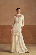 Anaita Cream Georgette Stitched Suit With Embroidery & Sequence Work | Grocsy