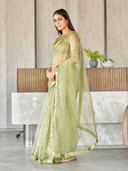 Tikhi Imli Sequinned Organza Saree | Grocsy