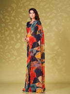 Tikhi Imli Abstract Printed Ready To Wear Saree | Grocsy