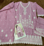 Anaita Purple Chinon Stitched Suit with Embroidery & Sequence Work | Grocsy