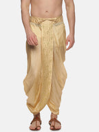Sethukrishna Gold-Coloured Embroidered Dhoti Pant For Men | Grocsy