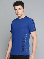 Alcis Men Typography Printed Dry Tech Slim Fit T-shirt | Grocsy