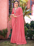 Saree Mall Abstract Printed Beads And Stones Pure Georgette Sarees | Grocsy