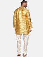 Sethukrishna Mens Gold-Toned Kurta with Pyjamas | Grocsy
