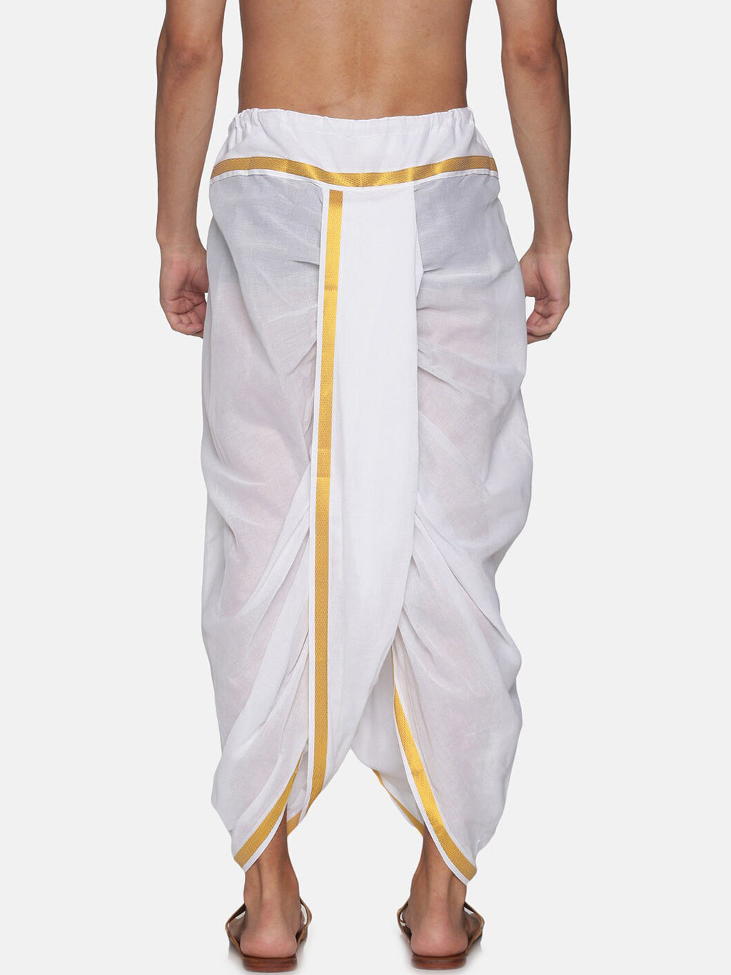 Sethukrishna Men Pack Of 2 White Solid Cotton Readymade Dhoti Pants | Grocsy