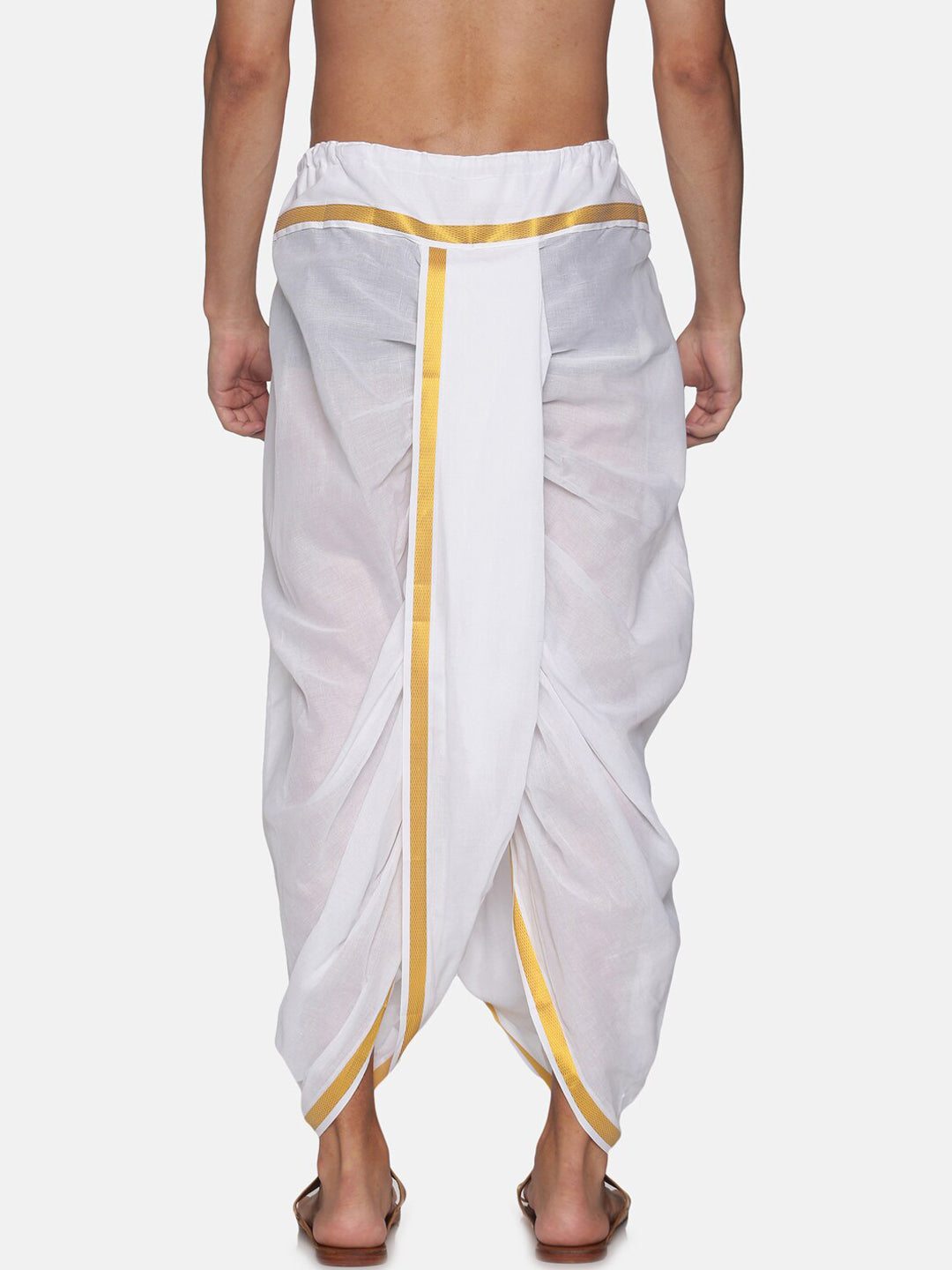 Sethukrishna Men Pack Of 2 White Solid Cotton Readymade Dhoti Pants | Grocsy