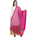 A R SILK Cotton Square Regular Rani Color Dupatta or Chunni | Grocsy