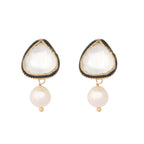 Nuyug 22K Gold Plated Kundan Stone Ethnic Mini Pearl Drop Studs | Grocsy