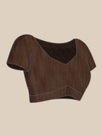 Saree Mall Brown Floral Linen Blend Banarasi Saree | Grocsy