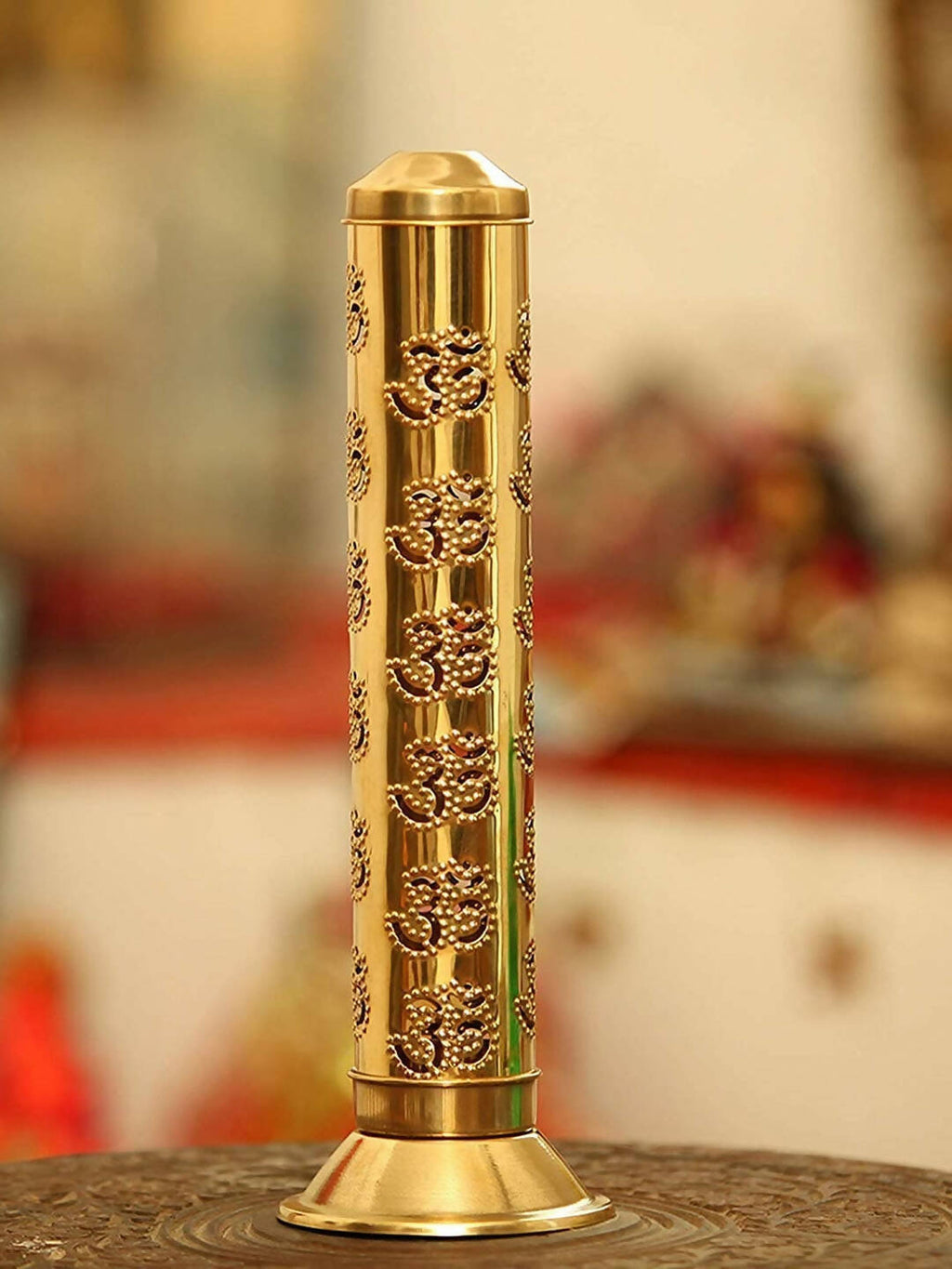 PujaNPujari Gold Toned Textured Agarbatti Incense Sticks Holder Stand | Grocsy
