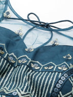 House of Panchhi Navy Blue Net Sequinse Work Lehenga & Blouse, Dupatta | Grocsy