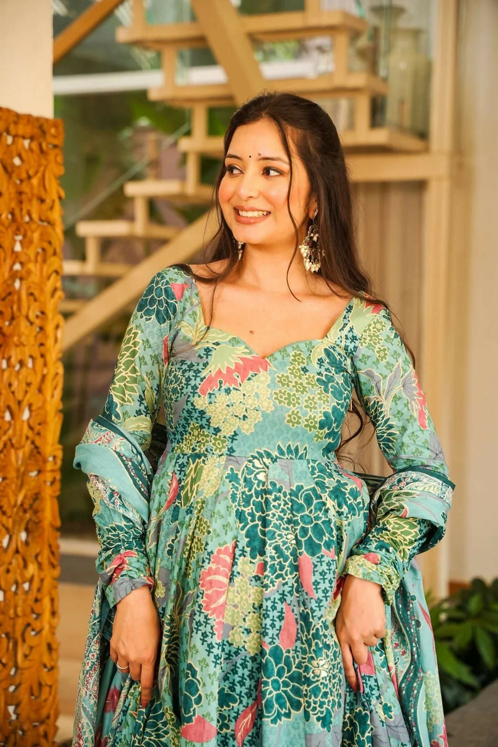 Aayaa Designer Cotton Silk Suit - Sky Blue | Grocsy